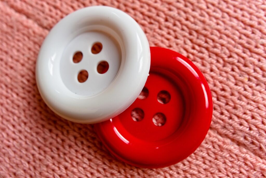 button, fasten, button hole, haberdashery, red button, white button, fashion, decoration, stylish, cool, hip, button, button, button, button, button